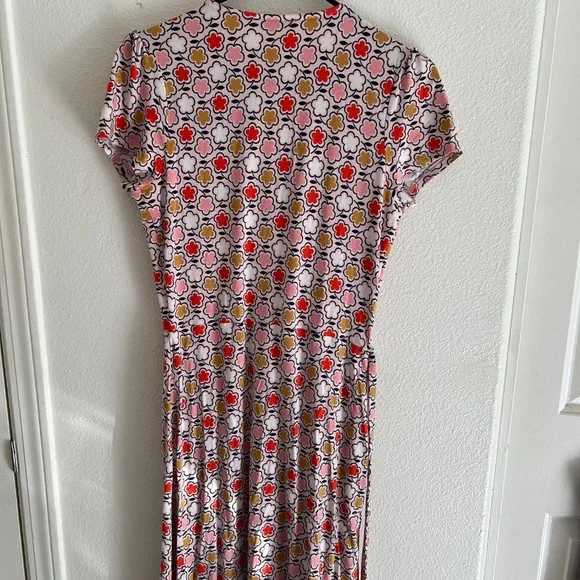 Boden Cap Sleve Multi Color  Clover Flower Wrap Dress - Picture 4 of 4